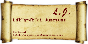 Légrádi Jusztusz névjegykártya